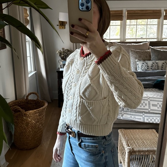 Trovata Cream Cable Knit Cardigan - Picture 2 of 8